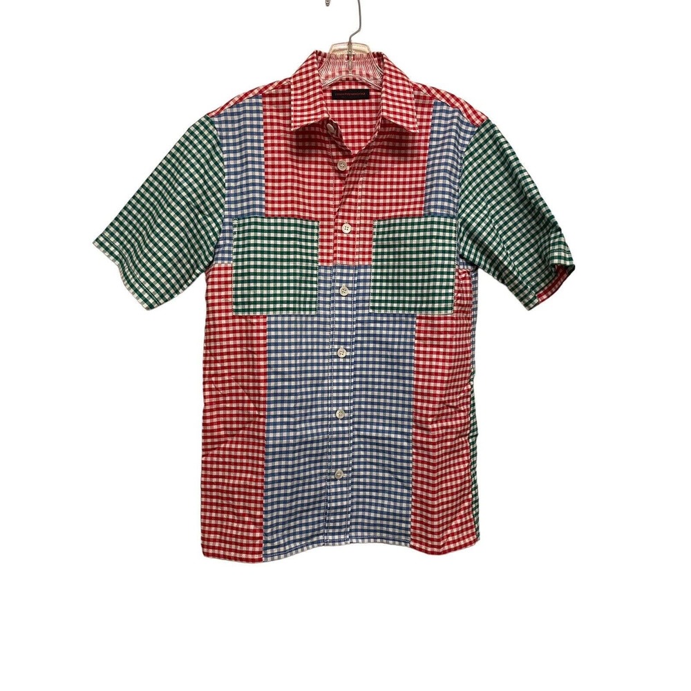 Gosha Rubchinskiy Short Sleeve Button Down Shirt Men Size‎ Medium Check Gingham